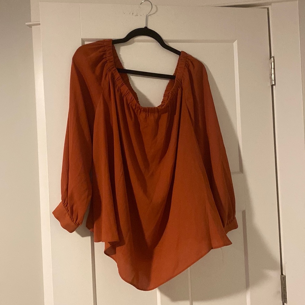 ASOS Curve, Off the shoulder rustic orange top/blouse, Size 20